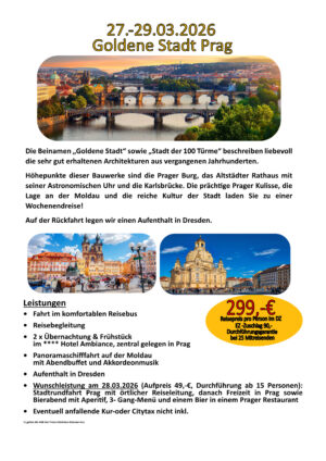 27.-29.03.2026 Goldene Stadt Prag