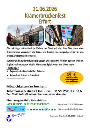 21.06.2026 Krämerbrückenfest Erfurt