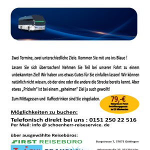 11.06.2026 und 28.08.2026 Fahrt ins Blaue