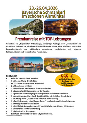 23.04.-26.04.2026 Bayerische Schmankerl im schönen Altmühltal
